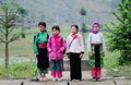 Children going to school in Bac Kan, Vietnam