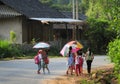 Children going to school in Yanbai, Vietnam