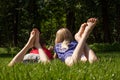 Children on the grass