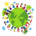 Children and green planet