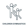 Children Gymnastics line icon. Monochrome simple Children Gymnastics outline icon for templates, web design and