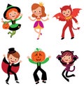 Children in Halloween costumes