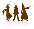 Children halloween silhouettes