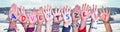 Children Hands Building Adventszeit Means Advent Season, Snowy Winter Background