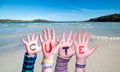 Children Hands Building Word Cute, Ocean And Sea