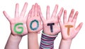 Children Hands Building Word Gott Means God, Isolated Background Royalty Free Stock Photo