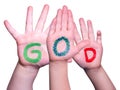 Children Hands Building Word God, Isolated Background Royalty Free Stock Photo