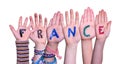 Children Hands Building Word France, Isolated Background Royalty Free Stock Photo