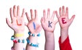 Children Hands Building Word Like, Isolated Background Royalty Free Stock Photo