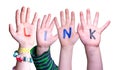 Children Hands Building Word Link, Isolated Background Royalty Free Stock Photo