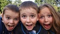 Children Happy Fun Faces Up Close