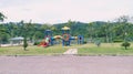 children happy playground view park every evening Royalty Free Stock Photo