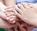 Children have combined hands together Royalty Free Stock Photo