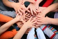 Children have combined hands together Royalty Free Stock Photo