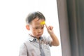 Children have ulcers on the head. Royalty Free Stock Photo