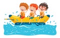 Children Having Fun On Banana Boat Royalty Free Stock Photo