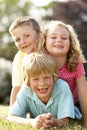 Children having fun in countryside Royalty Free Stock Photo