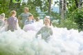 children dance and relax at the foam disco in Aizkraukle 1