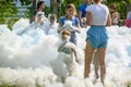 children dance and relax at the foam disco in Aizkraukle 18