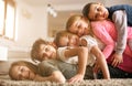 Children having fun at home. Royalty Free Stock Photo