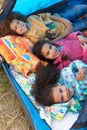 Children Having Fun Inside Tent On Camping Holiday Royalty Free Stock Photo