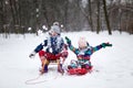 Children having fun in the snow Royalty Free Stock Photo
