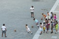 Children having sports lesson Havana