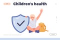 Children health protection and insurance concept for landing page of care and help online service Royalty Free Stock Photo