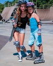 Children in helmet skateboarding on his skateboard