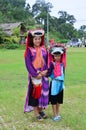 Children Hmong People waiting service the traveler for take photo with them Royalty Free Stock Photo