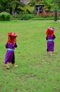 Children Hmong People waiting service the traveler for take photo with them Royalty Free Stock Photo
