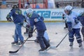 Children with hockey sticks playing hockey at the festival