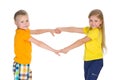 Children hold hands