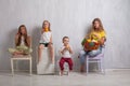 Children holding a basket of fresh fruit and vegetables healthy food Royalty Free Stock Photo