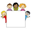 Children holding board