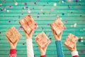 Children holding Christmas gift boxes Royalty Free Stock Photo