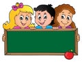 Children holding schoolboard theme 1 Royalty Free Stock Photo