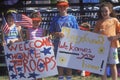 Children Holding Ã¯Â¿Â½Welcome HomeÃ¯Â¿Â½ Signs, Desert Storm Victory Parade, Washington, D.C. Royalty Free Stock Photo