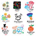 Children holiday logo and illustrations.