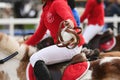 Children on horses playing horseball Royalty Free Stock Photo