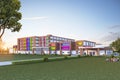 Children Hospital 3D rendering - Exterior design using Lumion Ã¢â¬â Front elevation