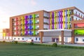 Children Hospital 3D rendering - Exterior design using Lumion Ã¢â¬â Front elevation