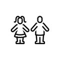 Black line icon for Children, progeny and baby Royalty Free Stock Photo