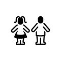 Black solid icon for Children, progeny and baby Royalty Free Stock Photo