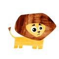 Children illustration with cute lion