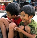 Young children in Padang, West Sumatra, Indonesia. Royalty Free Stock Photo