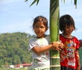 Young children in Padang, West Sumatra, Indonesia. Royalty Free Stock Photo