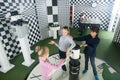 children with interest play in chess quest room Royalty Free Stock Photo