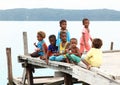 Children on jetty