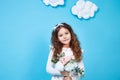 Children kids fashion dress little girl cute smile flower Royalty Free Stock Photo